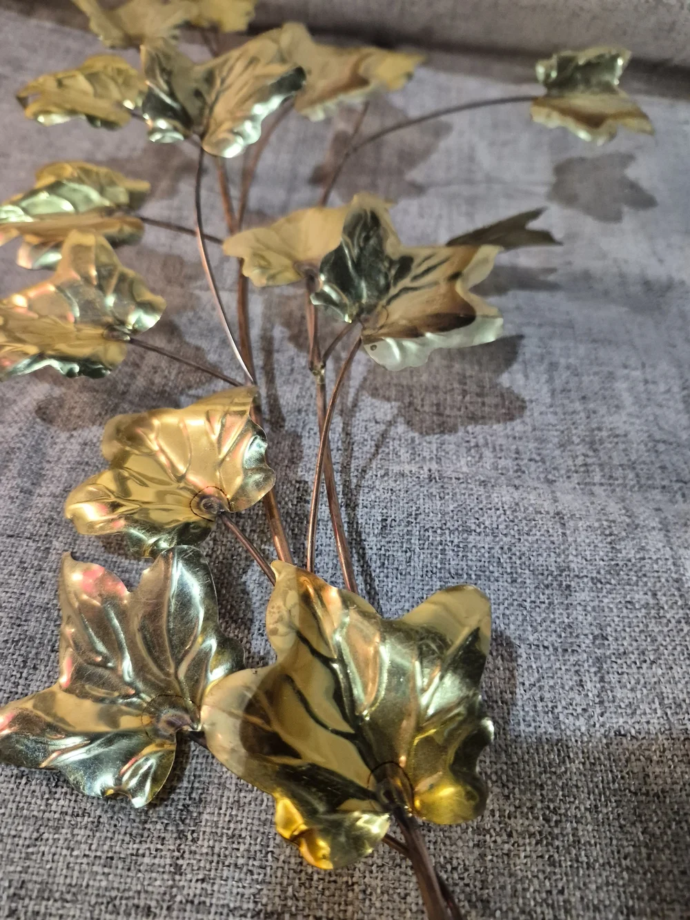 Gold Leaf Brass Stem Set - Decorative Home Accents - Picture 2 of 3